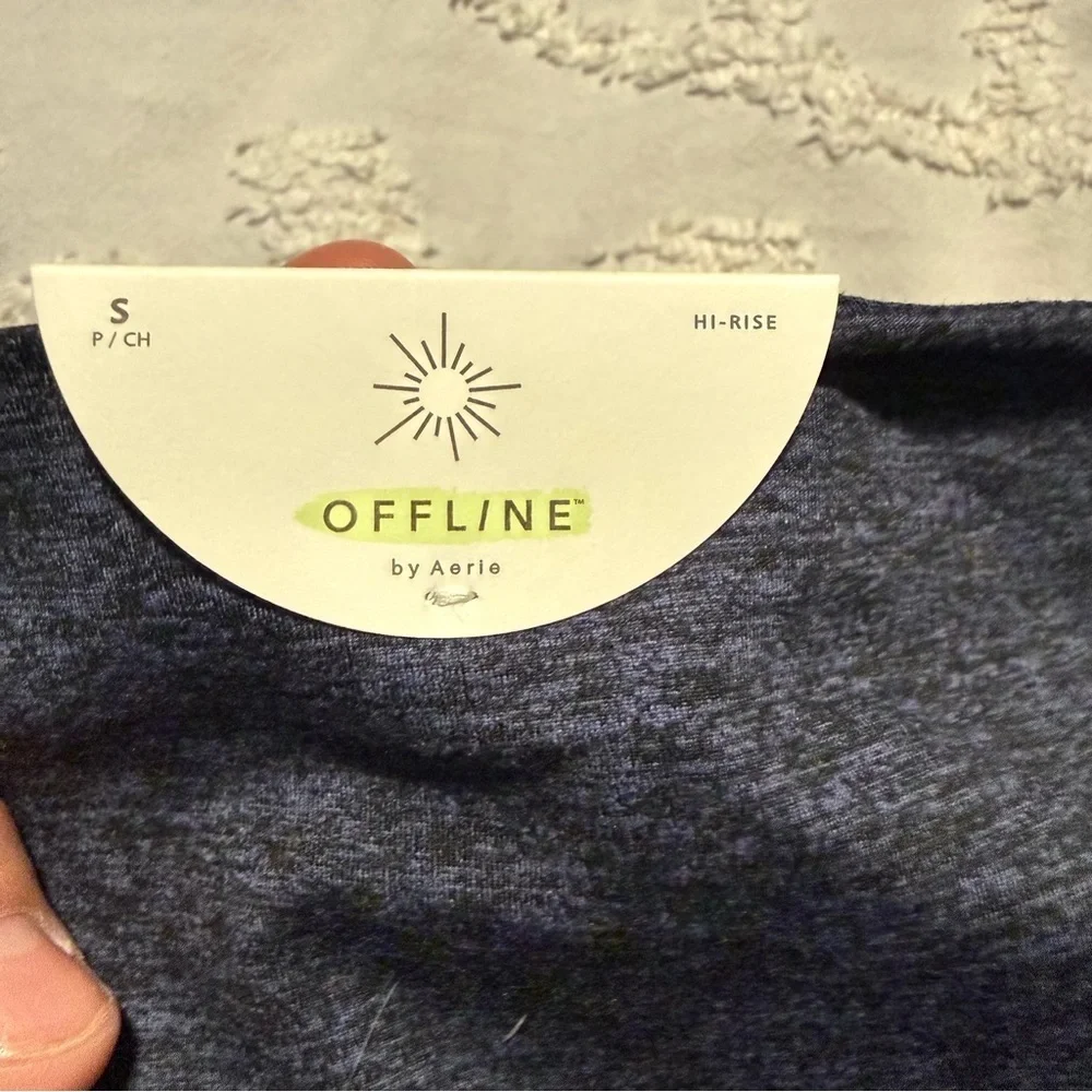 Aerie Offline Blue Marble High Waist SHORT Inseam Pockets Hugger Leggings Pants